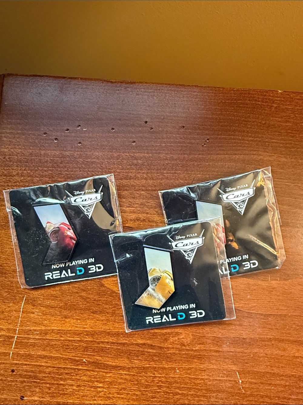 Disney Pixar Cars RealD 3D Kids Pins - Black